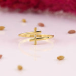 Load image into Gallery viewer, 14K Solid Gold Cross Ring Y260