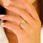 Load image into Gallery viewer, 14K Solid Gold Wide Band Ring Y275