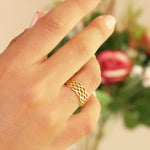Load image into Gallery viewer, 14K Solid Gold Braid Ring Y265