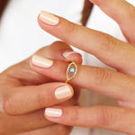 Load image into Gallery viewer, 14K Solid Gold Evil Eye Ring Y253