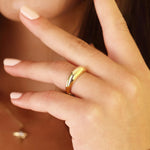 Load image into Gallery viewer, 14K Solid Gold Dome Ring Y117