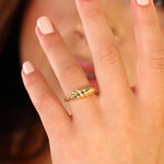 Load image into Gallery viewer, 14K Solid Gold Croissant Ring Y6