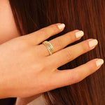 Load image into Gallery viewer, 14K Solid Gold Wide Band Ring Y272