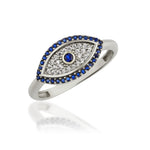 Load image into Gallery viewer, 14K Solid Gold Evil Eye Ring Y85