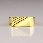 Load image into Gallery viewer, 14K Solid Gold Signet Men Ring EY11