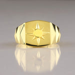 Load image into Gallery viewer, 14K Solid Gold North Star Men Ring EY5