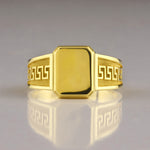Load image into Gallery viewer, 14K Solid Gold Greek Men Ring EY1