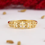 Load image into Gallery viewer, 14K Solid Gold Band Cross Ring Y300