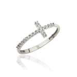 Load image into Gallery viewer, 14K Solid Gold Cross Ring Y328