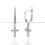 Load image into Gallery viewer, 14K Solid Gold Cross Earrings E29