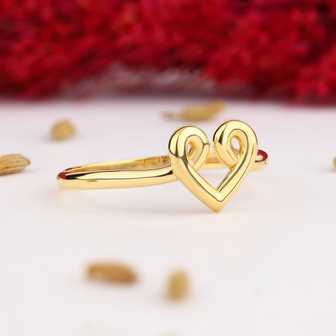 14K Solid Gold Love Knot Ring Y305