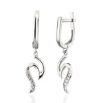 Load image into Gallery viewer, 14K Solid Gold Hoop Wave Earrings E25