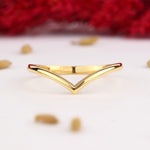 Load image into Gallery viewer, 14K Solid Gold V Ring Y298