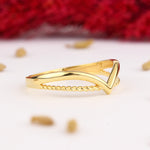Load image into Gallery viewer, 14K Solid Gold V Ring Y297