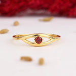 Load image into Gallery viewer, 14K Solid Gold Evil Eye Ring Y308