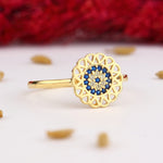 Load image into Gallery viewer, 14K Solid Gold Evil Eye Ring Y304