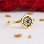 Load image into Gallery viewer, 14K Solid Gold Evil Eye Ring Y294