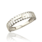 Load image into Gallery viewer, 14K Solid Gold Band Cross Ring Y353