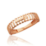 Load image into Gallery viewer, 14K Solid Gold Band Cross Ring Y353
