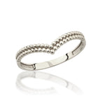 Load image into Gallery viewer, 14K Bubble Chevron Solid Gold V Ring Y330