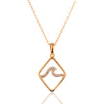Load image into Gallery viewer, 14K Solid Gold Wave Necklace K140