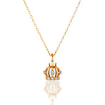 Load image into Gallery viewer, 14K Solid Gold Crown Necklace K160