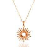 Load image into Gallery viewer, 14K Solid Gold Sun Necklace K146