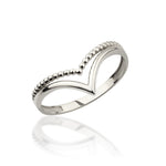 Load image into Gallery viewer, 14K Solid Gold Chevron Bubble V Ring Y343