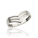 Load image into Gallery viewer, 14K Solid Gold V Ring Y321