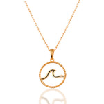 Load image into Gallery viewer, 14K Solid Gold Wave Necklace K142