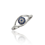 Load image into Gallery viewer, 14K Solid Gold Evil Eye Ring Y276
