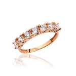 Load image into Gallery viewer, 14K Solid Gold Seven Stone Ring Y375