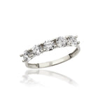 Load image into Gallery viewer, 14K Solid Gold U Shaped Five Stone Ring Y377