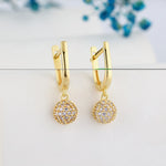 Load image into Gallery viewer, 4K Solid Gold Pave Ball Earrings E27