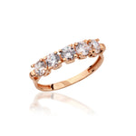 Load image into Gallery viewer, 14K Solid Gold Five Stone Ring Y376