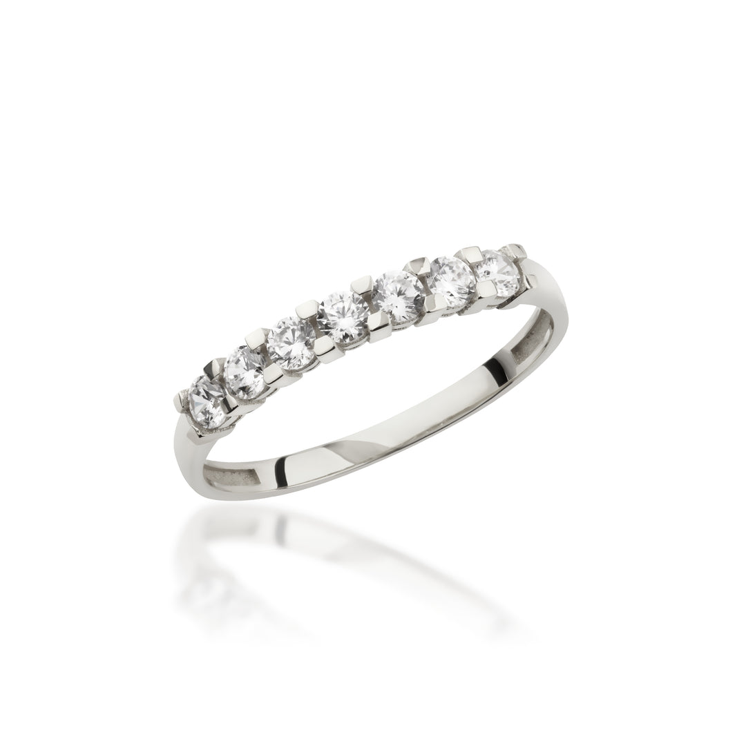 14K Solid Gold Seven Stone Ring Y382
