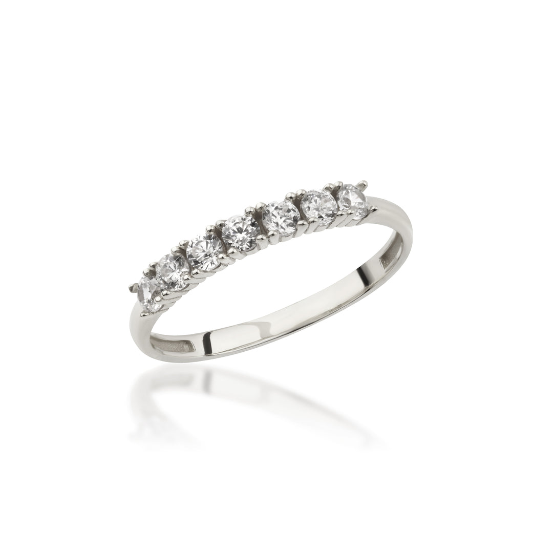 14K Solid Gold Seven Stone Ring Y379