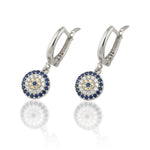 Load image into Gallery viewer, 14K Solid Gold Evil Eye Earrings E24