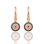 Load image into Gallery viewer, 14K Solid Gold Evil Eye Earrings E24