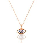 Load image into Gallery viewer, 14K Solid Gold Evil Eye Necklace K128