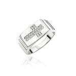 Load image into Gallery viewer, 14K Solid Gold Men Cross Ring EY27