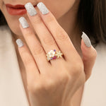 Load image into Gallery viewer, 14K Solid Gold Magnolia Ring Y244