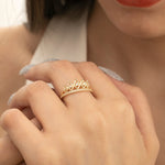 Load image into Gallery viewer, 14K Solid Gold Crown Ring Y245