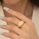 Load image into Gallery viewer, 14K Solid Gold Big Dome Ring Y246