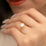 Load image into Gallery viewer, 14K Solid Gold Crown Ring Y252