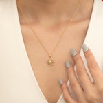 Load image into Gallery viewer, 14K Solid Gold Sun Necklace K115