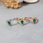 Load image into Gallery viewer, 14K Solid Gold V Ring Y234