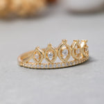 Load image into Gallery viewer, 14K Solid Gold Crown Ring Y245