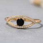 Load image into Gallery viewer, 14K Solid Gold Evil Eye Ring Y242