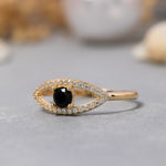 Load image into Gallery viewer, 14K Solid Gold Evil Eye Ring Y242